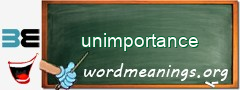 WordMeaning blackboard for unimportance